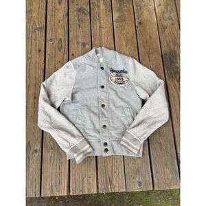 Vintage Abercrombie & Fitch Muscle Varsity Jacket Mens Size M Gray